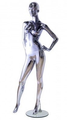 Stylish Mirrored Chrome Mannequins - Male and Female Options - Full Body  with Egg Head